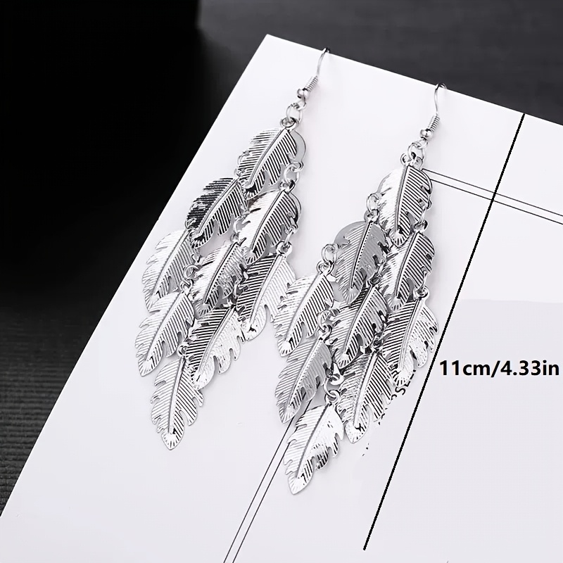 Women's French-style Palace Long Leaf Tassel Earrings